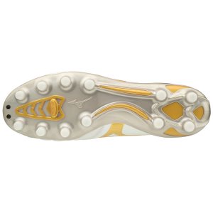 Mizuno Morelia Neo II Md Ποδοσφαιρικα Παπουτσια Γυναικεια - Ασπρα/Χρυσο Χρωμα